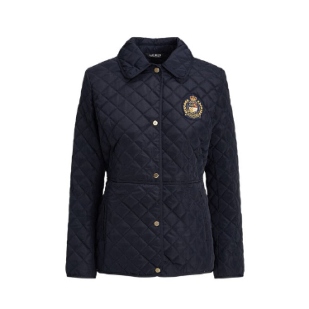 Ralph Lauren Crest-Patch Diamond Quilted Jacket Dark Navy